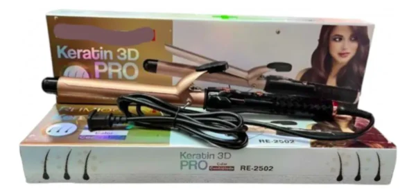 PINZA SIRENA PARA EL CABELLO RIZADOR PROFESIONAL KERATINA BEIGE 110V