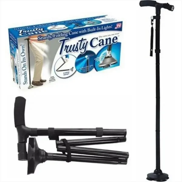 RUSTY CANE BASTON ORTOPEDICO PLEGABLE CON LINTERNA LUZ LED
