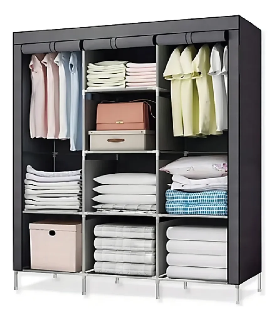 Closet Ropero Armable Armario De 3 Cuerpos De Tela