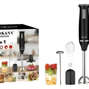 BATIDORA DE MANO SOKANY CON EJE DE ACERO INOXIDABLE 5 EN 1 NEGRO 110V
