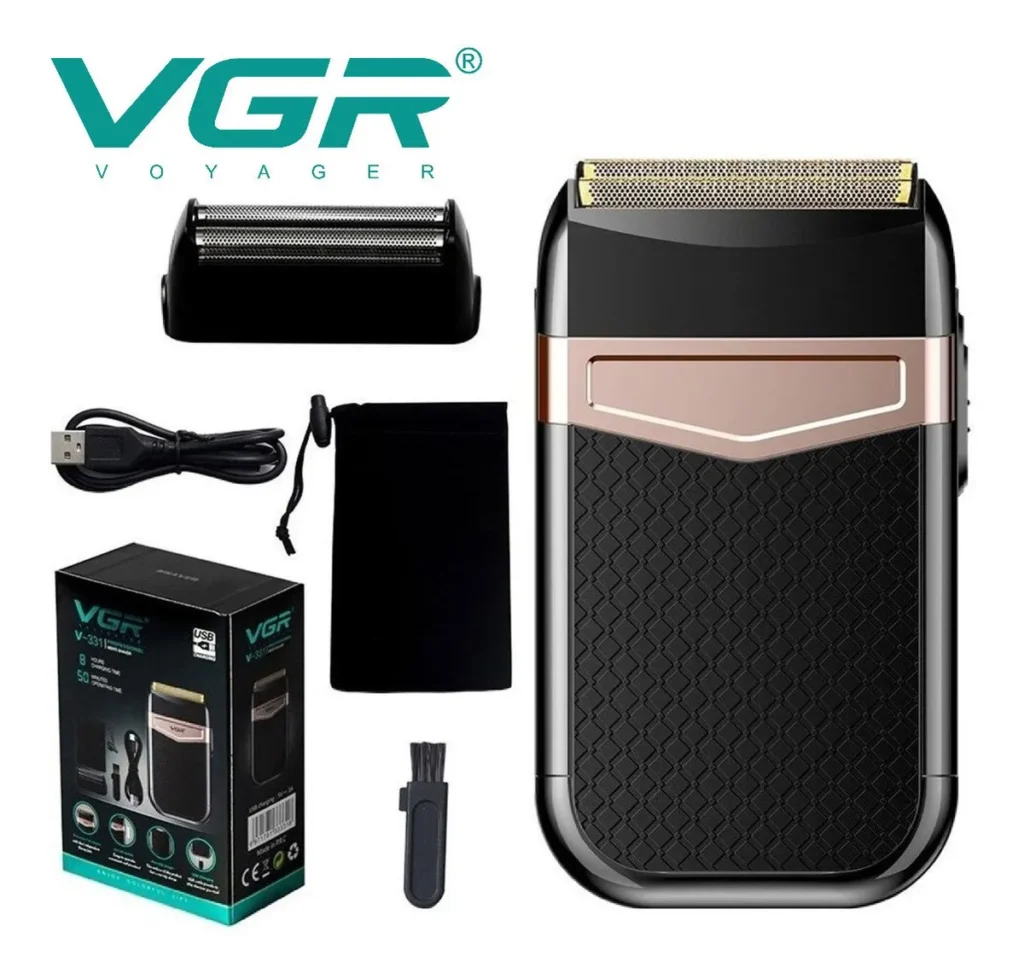 MÁQUINA AFEITADORA RASURADORA INALÁMBRICA PROFESIO VGR V-331 COLOR NEGRO