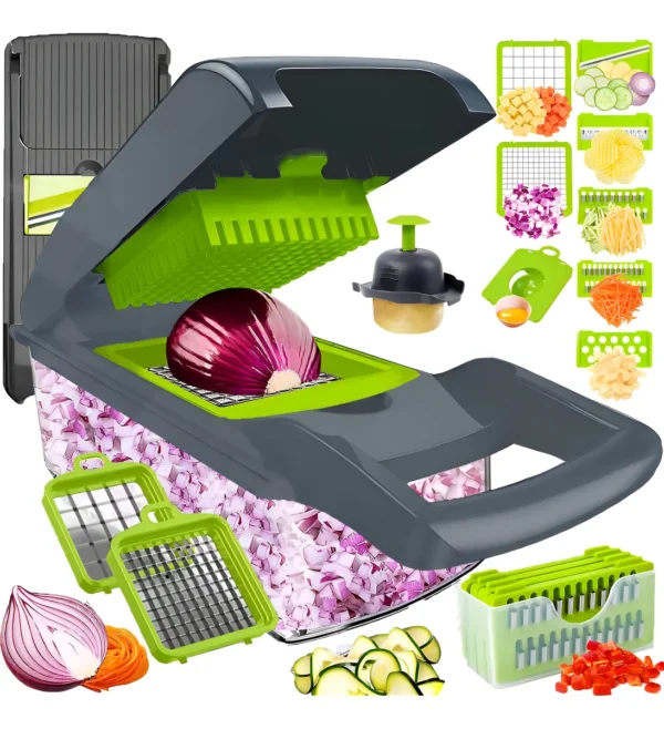 PICADOR DE VERDURAS DEWPETON 16 EN 1 ACERO INOXIDABLE CON RALLADOR