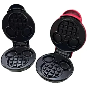 WAFLERA MINI MICKEY MAUSE WAFLES INFANTILES  COLOR NEGRO Y ROJO