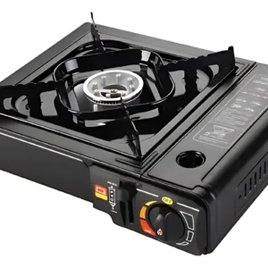 ESTUFA DE GAS BUTANO PORTÁTIL NEGOCIO CAMPING NEGRO 1 QUEMADOR LLAMA AJUSTABLE