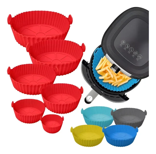 MOLDES EN SILICONA X6 UNDS PARA AIR FRYER FREIDORA DE AIRE COLOR N/A