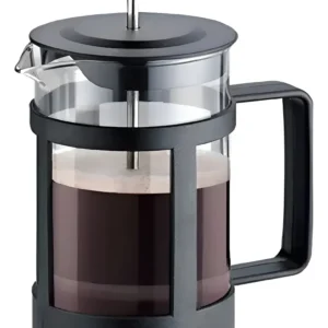CAFETERA PRENSA FRANCESA 1000 ML VIDRIO EMBOLO ACERO INOXIDA NEGRO