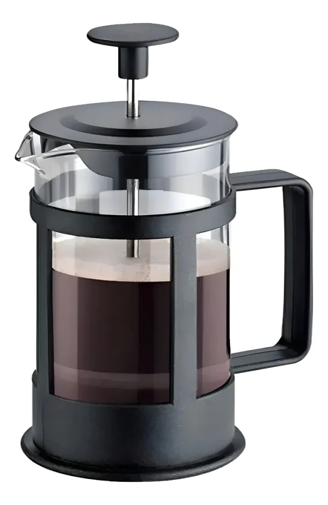 CAFETERA PRENSA FRANCESA 1000 ML VIDRIO EMBOLO ACERO INOXIDA NEGRO