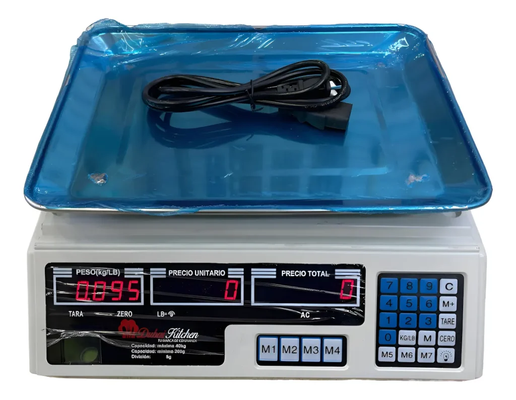 BALANZA LIQUIDADORA ELECTRÓNICA 40KG DIGITAL GRAMO EN GRAMO 110V BLANCO