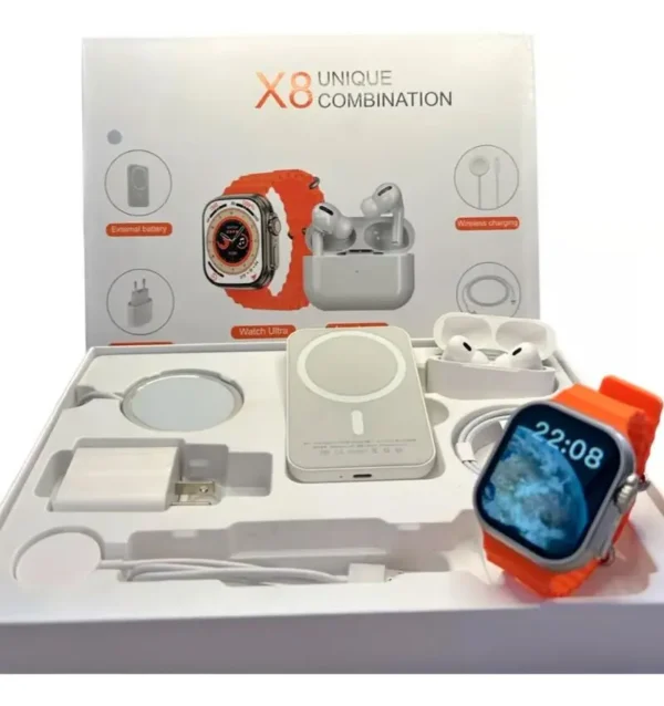 COMBO RELOJ WATCH X8 ULTRA + AUDIFONOS IN EAR + POWER BANK