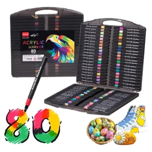 80 MARCADORES ACRÍLICOS DE COLORES PARA NIÑOS Y ADULTOS F