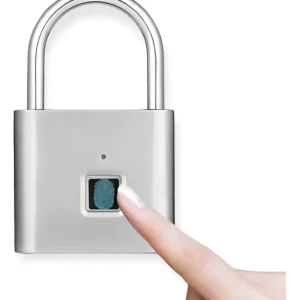 CANDADO HUELLA DIGITAL RECARGABLE USB FINGERPRINT ACERO INOXIDABLE