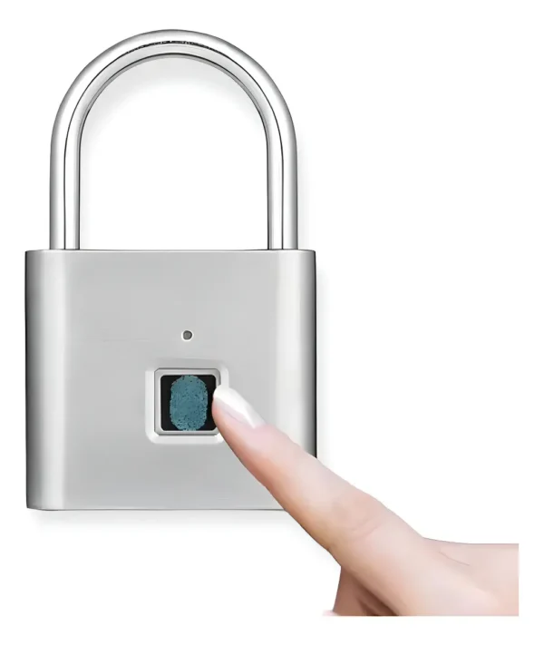 CANDADO HUELLA DIGITAL RECARGABLE USB FINGERPRINT ACERO INOXIDABLE