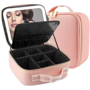 MALETÍN ORGANIZADOR DE MAQUILLAJE SUONO ESPEJO LUZ LED