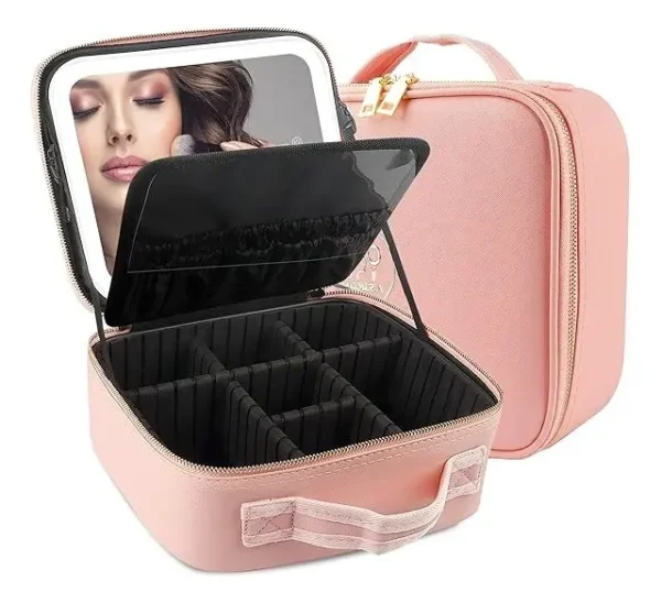 MALETÍN ORGANIZADOR DE MAQUILLAJE SUONO ESPEJO LUZ LED