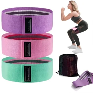 KIT 3 BANDAS RESISTENCIA ELASTICAS TELA PARA EJERCICIO,YOGA