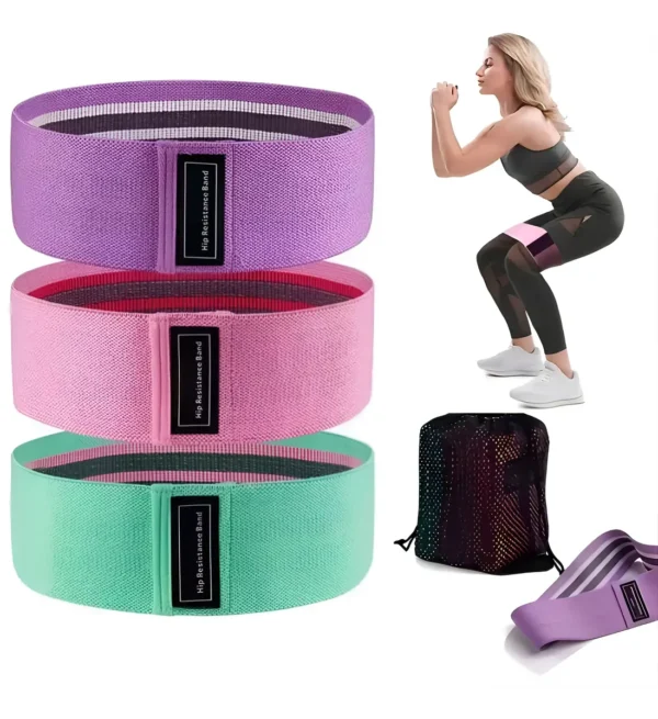 KIT 3 BANDAS RESISTENCIA ELASTICAS TELA PARA EJERCICIO,YOGA